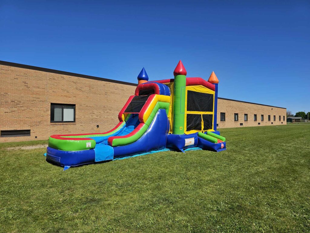 Bounce house at elementary school in Howell Michigan, a bounce house rental in howell michigan